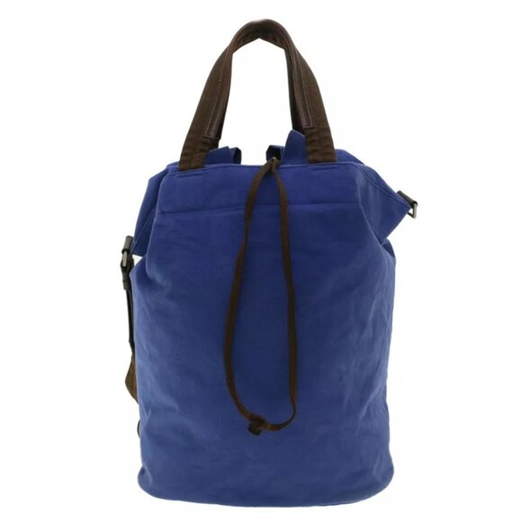 PRADA Shoulder Bag Canvas 2way Blue - Picture 1 of 16